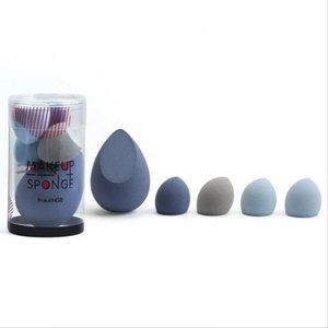 Makeup Sponge Maange 5Pcs Mini Makeup Sponge Face Beauty Powder Puffs (Blue Set)